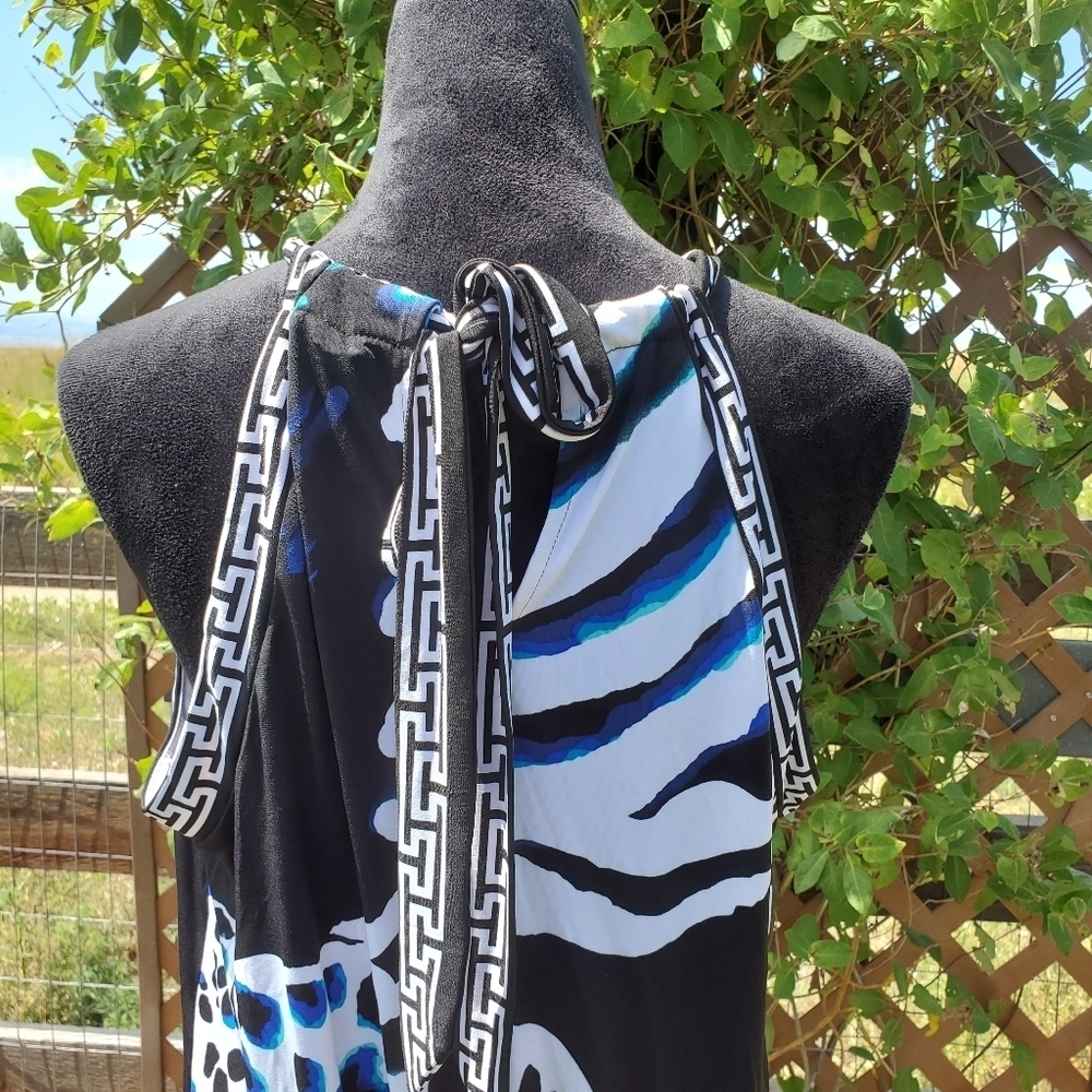 White House Black Market Graphic Animal Print Mini Dress Tunic Top Size XL NWOT - Picture 16 of 16
